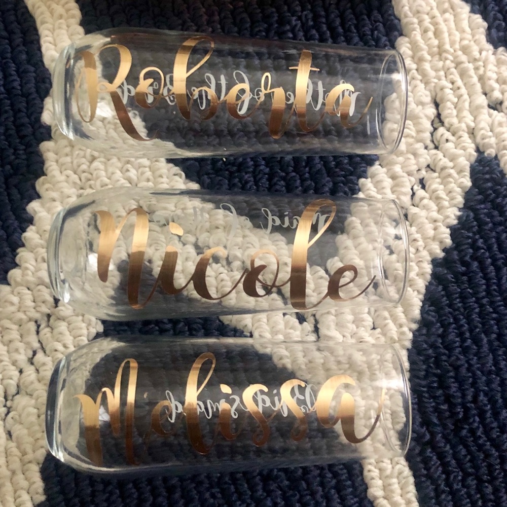 Custom clear champagne glasses